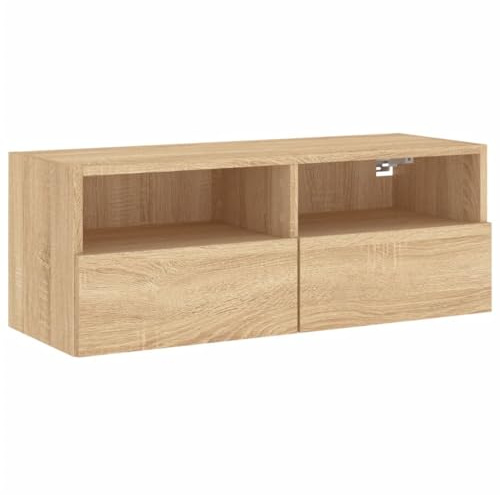 vidaXL Mobile TV a Parete Rovere Sonoma 80x30x30 cm Legno Multistrato