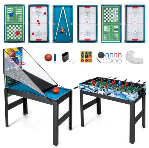 GOPLUS 14 in 1 Spieltisch, Kombi-Tisch für Kinder & Erwachsene (Schwarz)