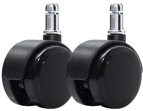 HUAERSICO Ruedas para silla de oficina, 11 mm x 22 mm, para silla de escritorio, ruedas de goma, sillas de oficina, sillas de juegos, etc., para todo tipo de suelos, juego de 2 unidades