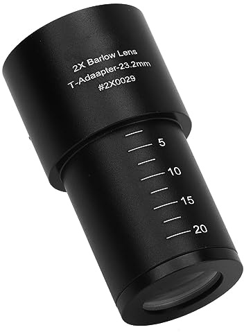 Oculare per Microscopio 2X, Alloggiamento Universale in Lega di Alluminio, Lente per Oculare Moltiplicatore 2X, Immagini Nitide per la Scuola