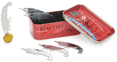 Balvi Snack fork Conserverie Crevettes Retro shrimp canning design Tin/stainless steel