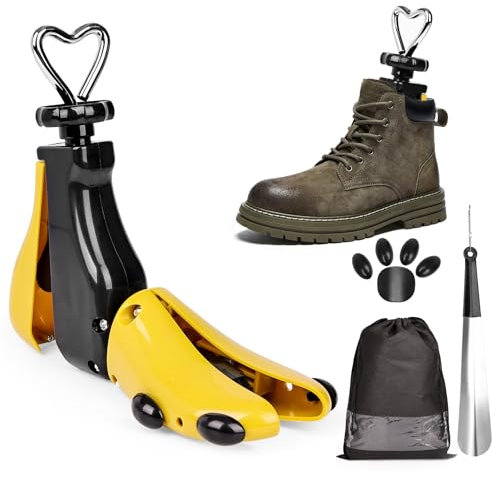 Horma Zapatos Hombre Mujer - Ensanchador de Zapatos Demasiado Estrechos Estirador de Zapatos Ajustable en Longitud y Anchura Ofrecemos dos tamaños Adapta a las Tallas de Zapato 36-48(Amarillo, 36-41)