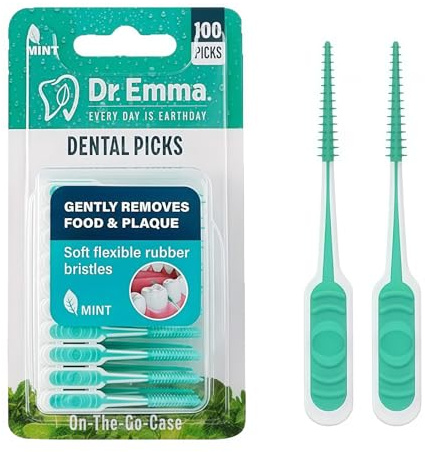 SLIAXINT 100x Scovolini Dentali menta Spazzolini Interdentali Stuzzicadenti plastica SOFT Toothpick Silicone Bastoncini Denti scovolino, per Pulire e Massaggiare la Bocca