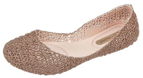 Melissa Campana Papel 20 stängd tå klackar, Pink Rose Glitter 52326-3 UK
