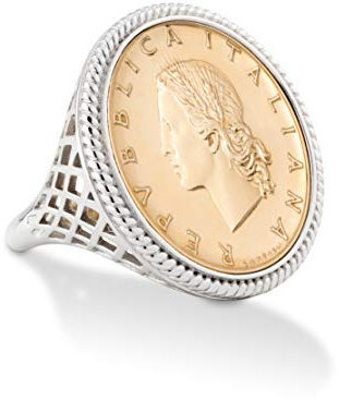 Miabella 925 Sterling Silver Genuine Italian 20-Lira Coin Rope Ring for Women (9)