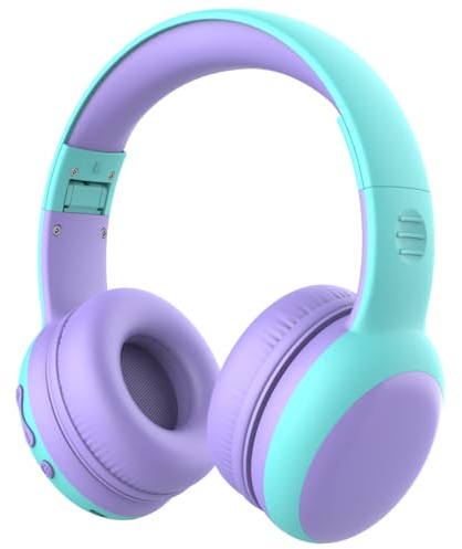 gorsun Kids Bluetooth Headphones, Over-Ear Toddler Headphones with Microphone, 85dB/94dB Volume Limited, 68H Playtime, Bluetooth 6.0, Portable Kids Wireless Headset with Cat Ears (Purple)