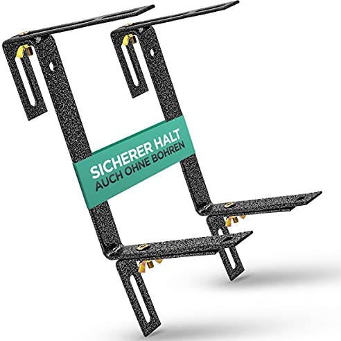dszapaci Blumenkastenhalterung Balkon 3er Set Balkonkasten Halterung Geländer Halterung Blumenkasten Befestigung Blumenkastenhalter Verstellbar Balkonkästen Halterungen für Balkonkästen Blumenkästen