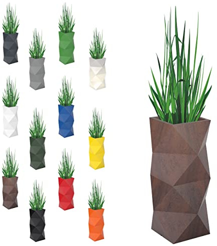 Monumo®️ Asti Blumentopf Groß mit Innenkasten wetterfest geeignet für Haus Büro Garten Patio Hotel Restaurant Balkon und Terrasse moderner Gartentopf (29 cm x 29 cm x 78 cm, Cortenstahl)