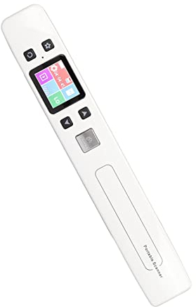 Escáner Portátil, 300 600 1050 dpi, Función WiFi Incorporada, Opción de Formato PDF O JPG, JPEG a Word por Software OCR, Escáner de Documentos para Documentos, Fotos, Revistas(Blanco)