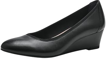 Tamaris Escarpins femme à talon compensé cuir noir 41 EU