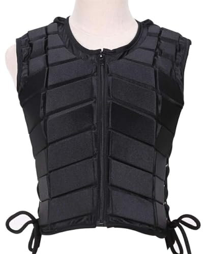 yuwqqoajv Chaleco de Seguridad para Montar a Caballo, Ligero y portátil, fácil de Montar, Chaleco Ecuestre de Seguridad, Tela fácil, Negro, CS