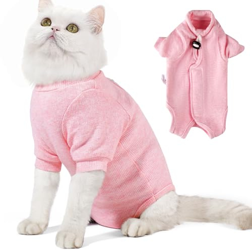 Dotoner Traje de recuperación Profesional para Gatos, Body Gatos postoperatorio Traje de recuperación de cirugía de Gatitos,Collar electrónico Alternativo después de la cirugía Ropa Gato