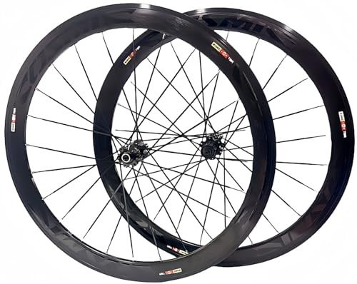Rennrad-Radsatz 700C Felgenbremse Mit 50 Mm Tiefen Felgen, Rennrad-Räder Aus Aluminiumlegierung, Geeignet Für 8/9/10-Gang Mit Schnellspanner/24-Loch 50MM V Brake,700C