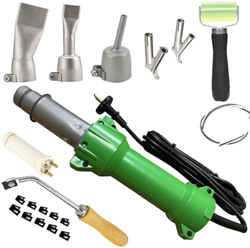 Seababyhouse - Pistola de soldadura térmica (1600 W, soldadora de plástico, soldadora de aire, caliente, con boquillas, con luz LED, Groover Slooting portátil, boquilla de soldadura rápida