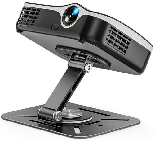 Jubor Projektorhalterung für Tisch-, Wand- und Deckenprojektoren, um 360 ° drehbar, Halterung aus Metall mit 1/4-Zoll-Schraube für Heimkino, Spielzimmer, Büro (schwarz)