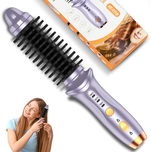 Rppiup Cordless Hair Curler, Fast Heating Travel Curling Tongs for Short Hair with 3 Temperature Settings, Portable USB Rechargeable Mini Cordless Hot Brush with Negative Ion for Travel Women (Purple)