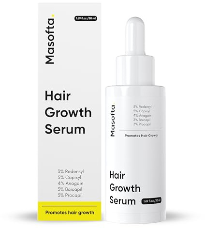 Masofta Hair Growth Serum For Promoting Hair Growth & Controlling Hair Fall With 3% Redensyl, 5% Capixyl, 4% Anagain, 3% Procapil & Rosemary & Biotin, For Both Men & Women, 50 ml (Pack of 1) White