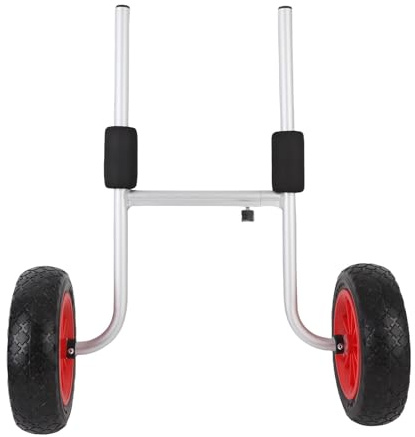OVAQUIXI Chariot de Kayak Lourd, durabilité Exceptionnelle, Configuration Facile, Roues de 10 Pouces, Largeur Réglable, Conception Légère, Protection Améliorée, Porte-canoë, Chariot en canoë Pliable,