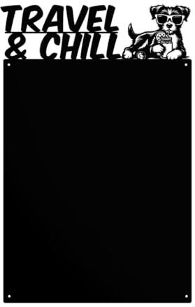 Anwicar Pizarra Magnética - Tablero Magnético con Diseño de Animal - Ideal Para Imanes y Notas - Pizarra Magnética Para Escribir - Incl. Kit de Montaje - Negro - 50x80 cm