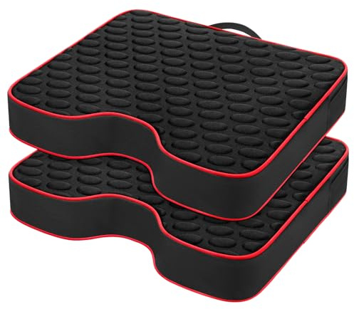 Stadium Seat Cushions - Portable Bleacher Cushions with 2.5 Extra Thick High-Density Foam and Massage Dots, Fashion Outdoor Seat Cushions for Sports Events, Travel, Camping, Chairs - 2 Pack