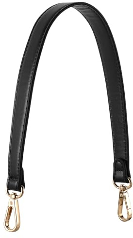 LIQWEI Frauen Leder Schulterriemen, 47cm Taschenriemen Ersatz, Schwarz Tasche Schultergurte Gurt Riemen für Geldbörse Frauen Ersatz Handtaschen Gurt für Clutches Geldbörsen DIY-Taschen