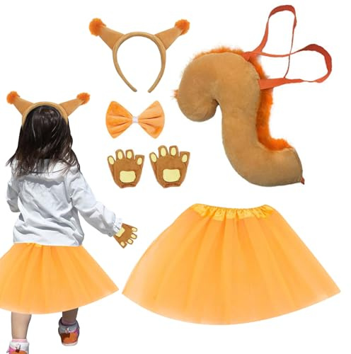 Costume Ragazza Scoiattolo | Articoli Per Feste Di Halloween Con Fascia - Gioco Di Costume Animale Peluche | Per Natale Pasqua Carnevale Teatro Opere Scuole Compleanno Servizio Fotografico