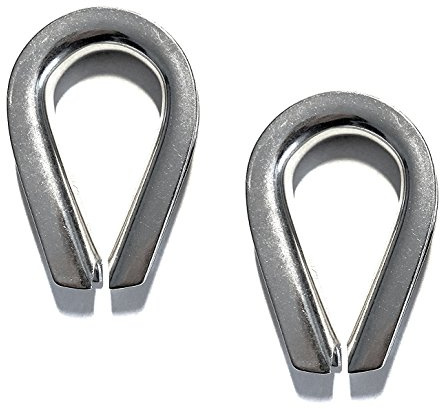 US STAINLESS Stainless Steel 316 5/16 (8mm) Wire Rope Thimbles Heavy Duty Marine Grade for Rope Size 5/16 2 Pieces