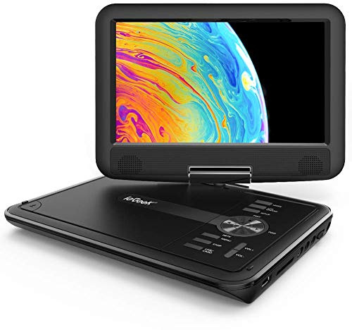 ieGeek 11.5 Portable DVD Player for Kids and Car, 9.5 Eye-Protective Screen with 5 Hours Rechargeable Battery, Support Sync TV/USB/SD Card and Multiple Disc Formats, Regions Free - Black