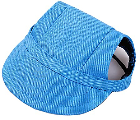 YZOTEK Berretto da Baseball per Cani - Cappello di Protezione Sole per Sport All'aria Aperta di Piccoli Animali Domestici, Visiera Estiva per Cani con Fori per le Orecchie e Cinghia Regolabile