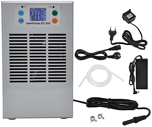 Elektronische Aquarium Wasserkühler Aquarium Digital Aquarium Kühlung Heizmaschine 35L 100W 100-240V Kalt- und Warmwassermaschine für Heiminstallationsgeräte(EU Plug)