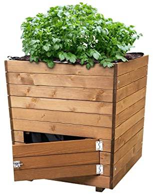 empasa Kartoffel-Pflanzbeet Hochbeet Blumenkasten Pflanzkübel Frühbeet Kräuterbeet für Balkon, Terrasse und Garten aus Holz