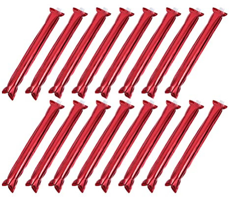 NUOBESTY 24 STK Aufblasbarer Geräuschstock Jubel Poms Fußballparty Lärmerzeuger Für Sportveranstaltungen Basketball-lärm Aufblasbarer Boom-Stick Schüttgut Hochzeit Kind Armband Rot Plastik