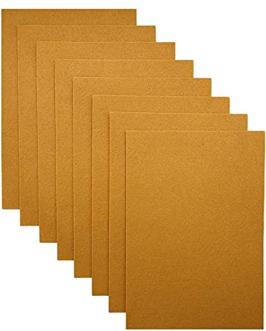 Jtnohx Tessuto Feltro Rigido Colore, 2 mm Fogli di Feltro per L'artigianato, 8 Pezzi 20x30 cm Tessuto Quadrato per Progetti Cucito(Marrone)