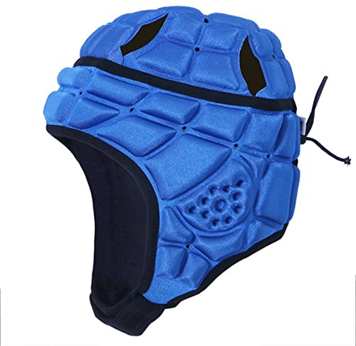 Football Rugby Headguard Soft Padded Rugby Headgear Soccer Head Protective Gear Multi-Sprots Padded Adjustable Helmet with Chin Strap for Youth Junior