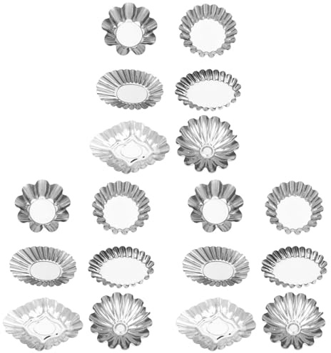 Hemoton 18Pcs Egg Tart Baking Molds Stainless Steel Mini Tartlet Pans 2.40X2.40X2.71 Inch for Pies Cheesecakes Cupcakes Desserts Kitchen Bakeware
