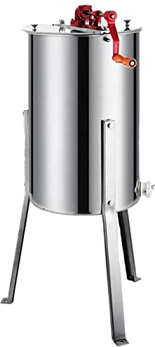 STMKB Manuelle Honigschleuder, 3-Rahmen-Edelstahl-Wabentrommel-Rotatorkurbel, Edelstahl In Lebensmittelqualität, Bienenhaus-Zentrifugenausrüstung Mit Glasabdeckung, Langlebige Struktur