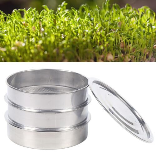 Bol de germination 2 pièces en acier inoxydable, tamis à cresson de 20 cm, bol de culture de graines de germes avec tamis en métal