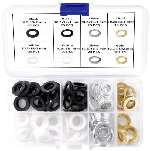 YIXISI 140 Pièces 10.2x15x1/2 mm Rondelles pour Gonds de Porte, Rondelles en pour Porte de Chambre, Rondelles en Charnière de Porte, pour Charnières Porte Contre Les