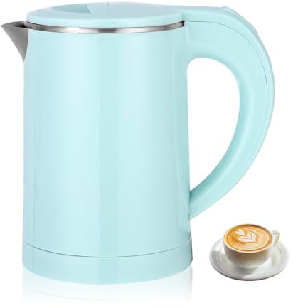 Hixava 600ML Hervidor Eléctrico Pequeño 600W Mini Hervidor de Viaje de Acero Inoxidable de Agua Eléctrico Pequeño Base de 360° para Hervir Agua Cocinar en Viajes Café Té