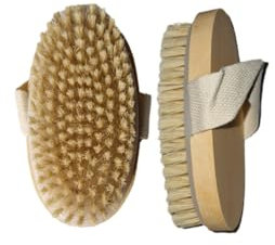 Spazzola a secco, Spazzola esfoliante corpo è una Spazzola anticellulite per il massaggio corpo. La spazzola setole naturali rimuove la Cellulite - funzione peeling e scrub, dry brushing o in doccia.