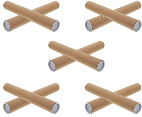 Alipis 10 Tubos para Póster de Cartón Kraft con Tapa Cilindros Redondos 40 CM X 5 CM X 3 MM Protección Resistente para Envío y Almacenamiento de Láminas Dibujos y Cañas de Pescar
