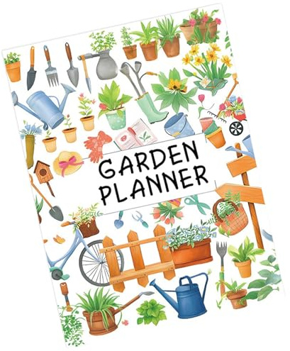 Rxgiasup Journal de jardinage complet de 12 mois avec suivi d'entretien des plantes - Carnet de planification horticole - Organiseur de maison