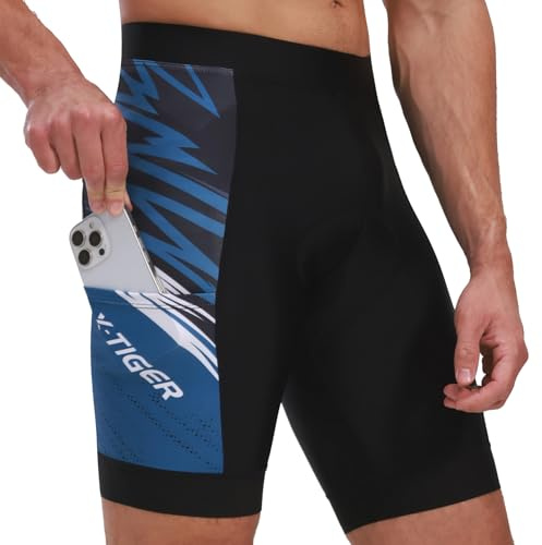 X-TIGER Culotte Ciclismo Hombre 5D Gel Acolchado Pantalon Cortos MTB
