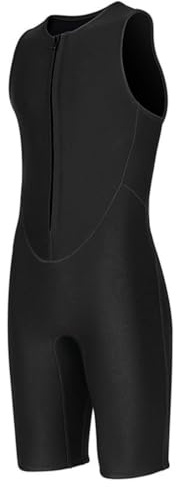 Eminchu 2MM Termisk ärmlös Dykning Våtdräkt för Män Front Zip Neopren Shorty Kostym för Simning Snorkling Surfing Vattensporter, 1 del, Svart S-XXL (L)