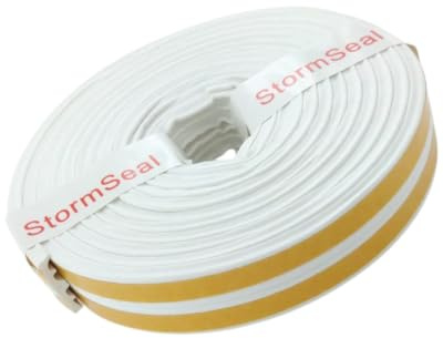 Merriway BH05977 StormSeal EPDM Weatherstrip - 5 Metres, White E-Profile | Self-adhesive draught excluders for Windows & Doors | For Gap Sizes 1 - 3.5mm | Supplied in 2 x 2.5M Lengths - 5M total