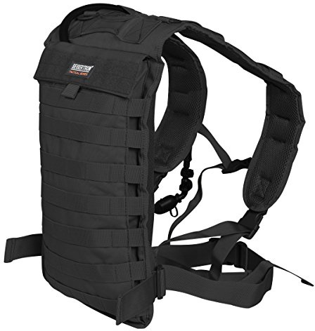 Seibertron Tactical Molle Hydration Carrier Pack Backpack Great for Outdoor Sports of Running Hiking Camping Cycling Motorcycle Fit 2L or 2.5L Water Bladder(not Included) Black