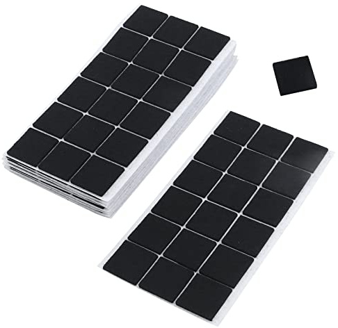 Antrader 180pcs 1 x 1 Self-Stick Square Furniture Felt Pads 2.5mm Thick Wood Floor Protectors – Protect Your Hard Floors from Furniture Scratches Black