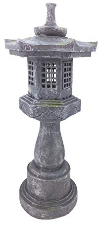 Hi-Line Gift 76355-C 38In Grey Stone Pagoda Lantern