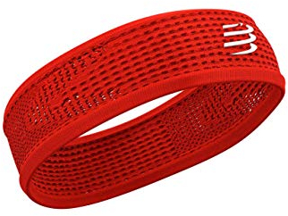 COMPRESSPORT Thin Headband On/Off dünnes Anti-Transpirations-Stirnband-sehr weiche Fasern, schnell trocknend-Multisport, Rot, eine Größe