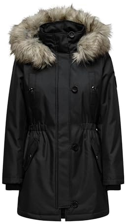 ONLY Onliris Parka D'hiver pour L'hiver Cc 2023 Otw Femme Manteau, Black/Detail:NATURE FUR, XS